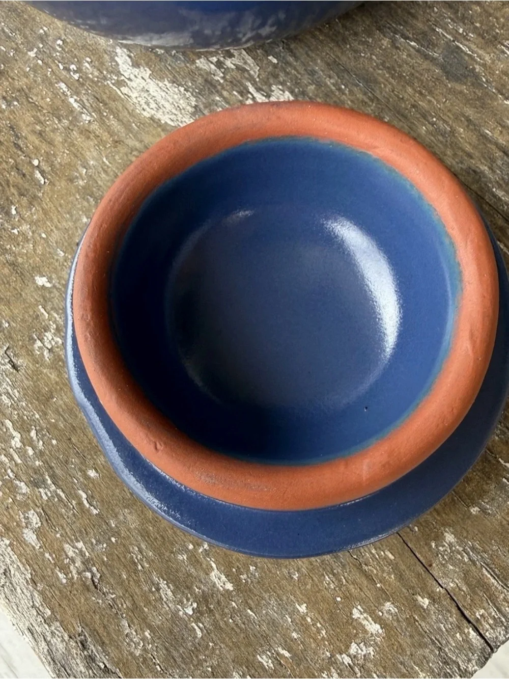 CHRISTIAN RIDGE POTTERY CUPPER COFFEE CARAFE COBALT BLUE CERAMIC 1994